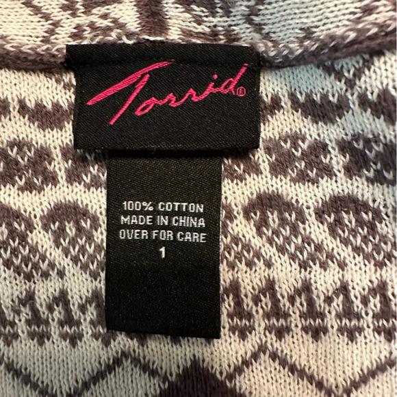 Torrid Geometric Pattern Multi Color Open Front Cardigan SZ 1 (c5 - Picture 6 of 10